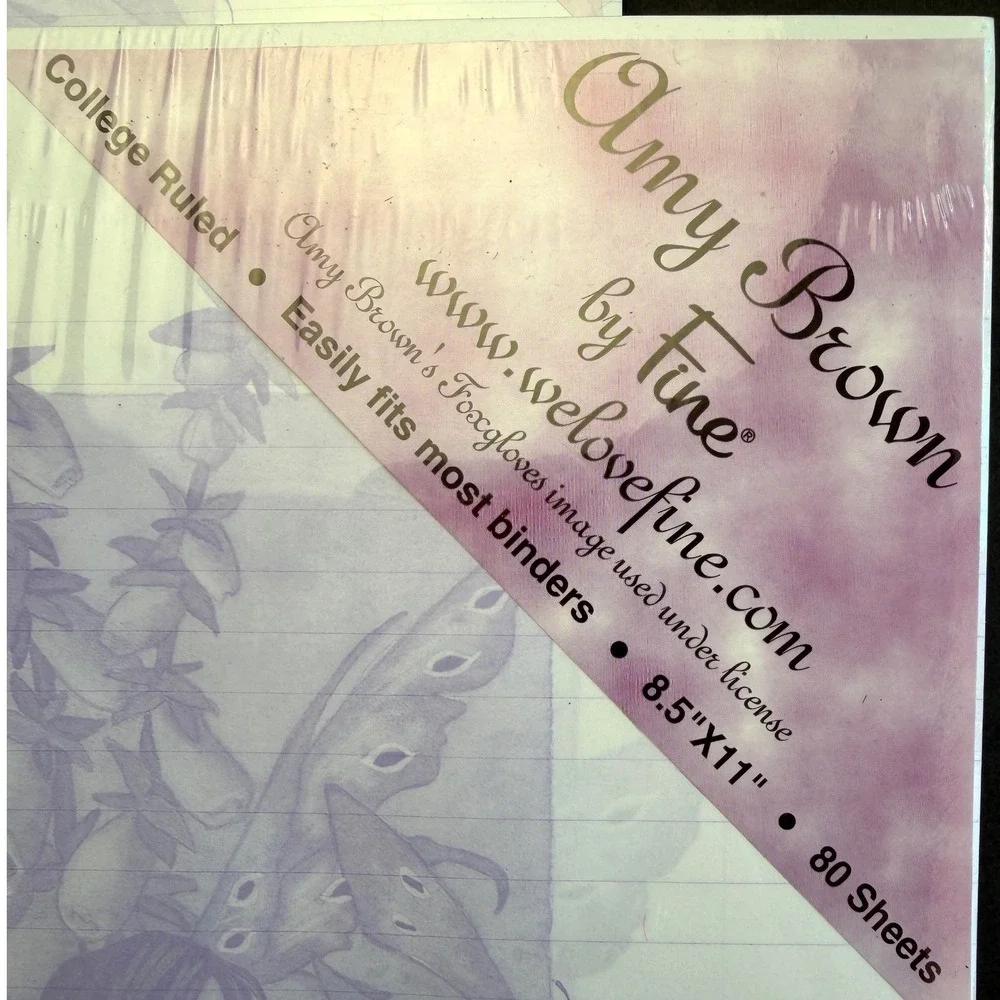 Amy Brown Fairy Filler Paper 2pk 80ct Purple Foxgloves Y2K Fantasy Stationery